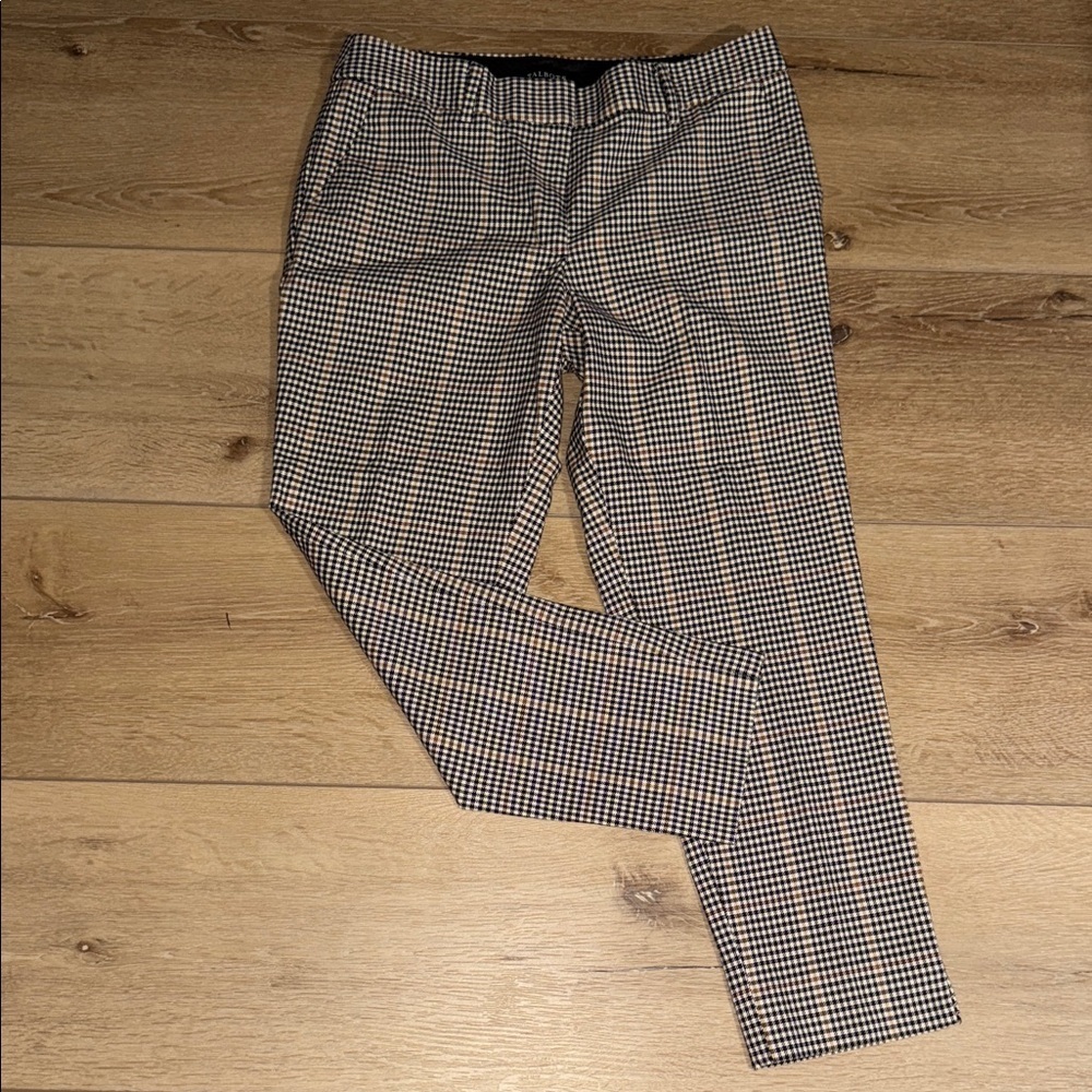 Talbots Women's Black and Tan Checkered Ankle Pants - Picture 4 of 12